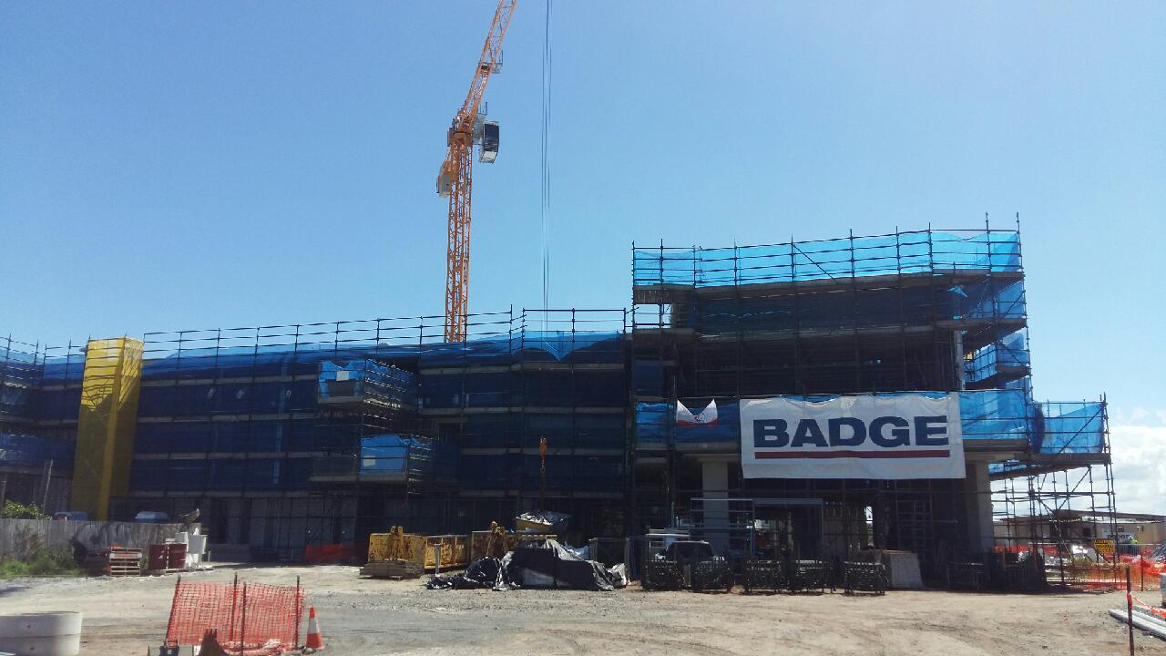 modular scaffolding hire on car park development 